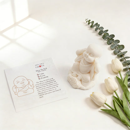 Hand-Carved Tagua Nut "The Three Little Zen Monks" Figurines | Zen Ara Grove