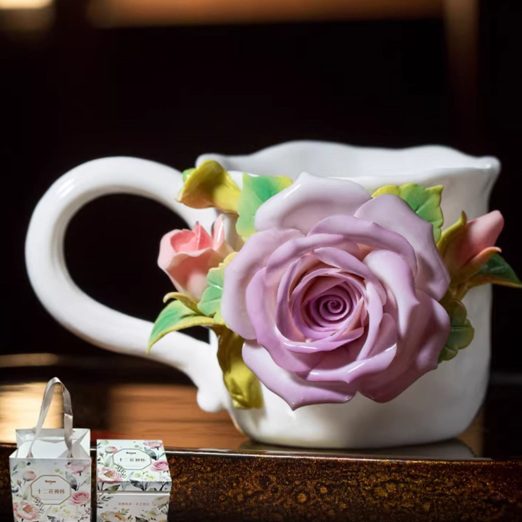 Limited Time Offer · Handcrafted Heritage Porcelain Cup – Iris Blossoms Growing from the Surface | Zen Ara Grove