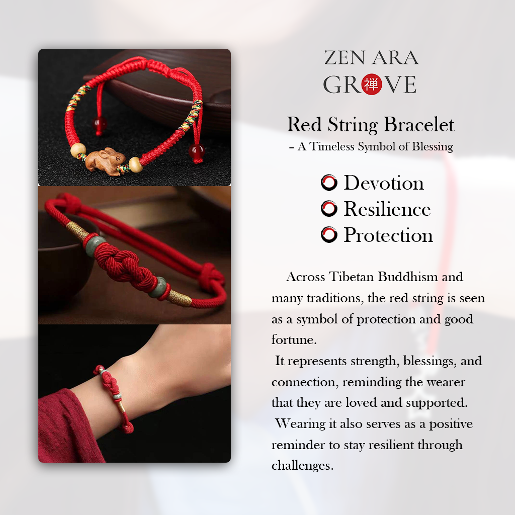 Handmade 999 Sterling Silver Snake Year Red String Bracelet – Heart & Peach Blossom Luck | Zen Ara Grove