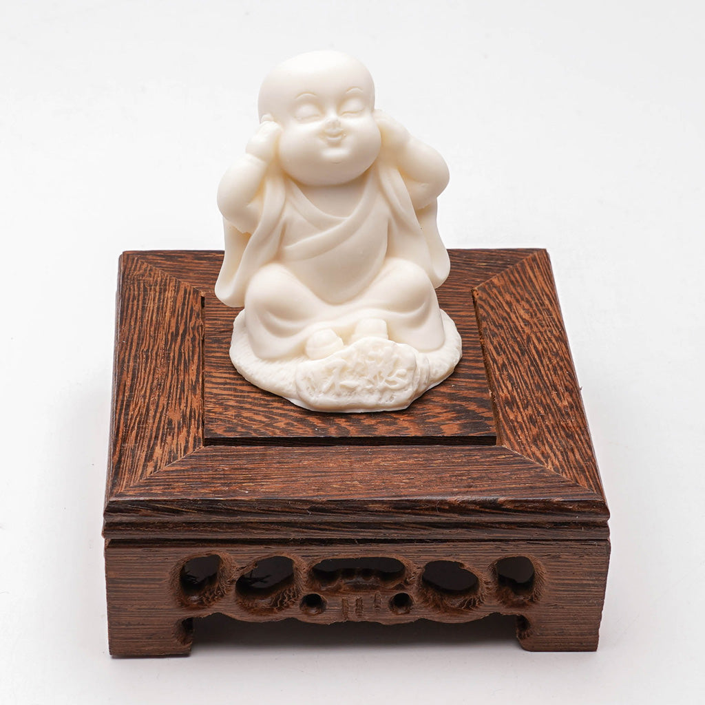 Hand-Carved Tagua Nut "The Three Little Zen Monks" Figurines | Zen Ara Grove