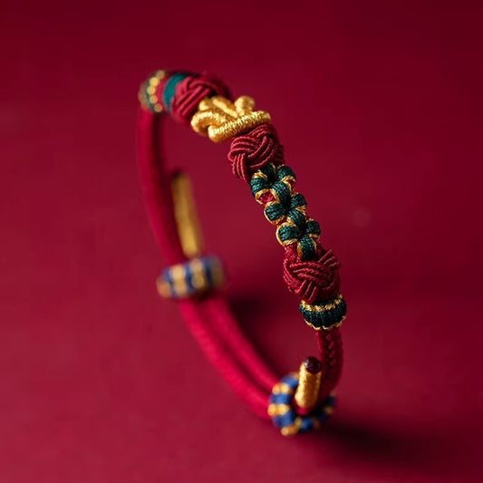 DIY Handwoven Red Cord Bracelet with Gold-Tone Fortune Bead – Make Your Own Lucky Charm | Zen Ara Grove