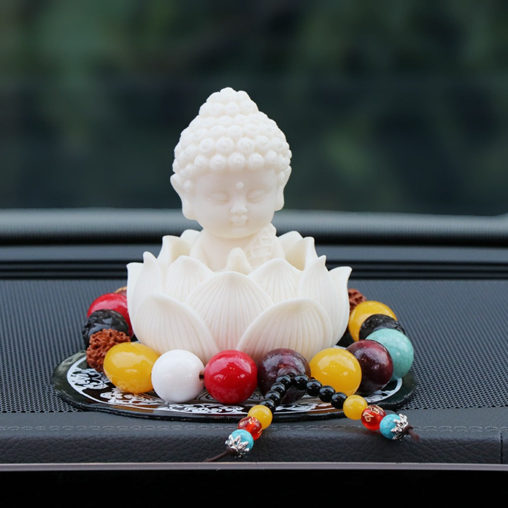 Handmade Golden Lotus Buddha Figurine – Symbol of Serenity, Wisdom & Inner Peace | Zen Ara Grove