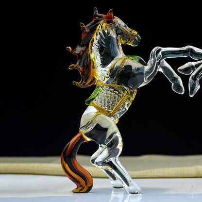 Colorful Crystal Glass Zodiac Horse Figurine – Symbol of Strength and Progress | Zen Ara Grove