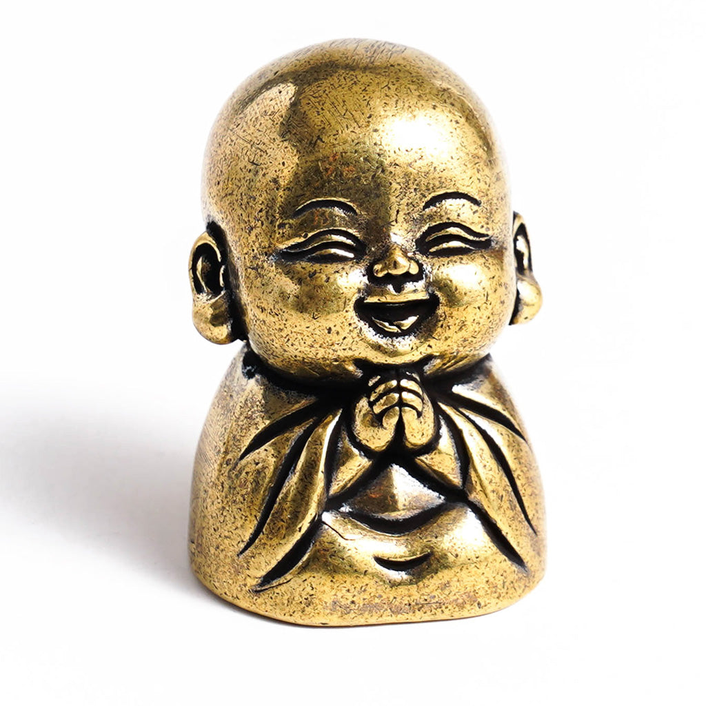 Hand‑Carved Brass "The Four Little Zen Monks" Figurines | Zen Ara Grove