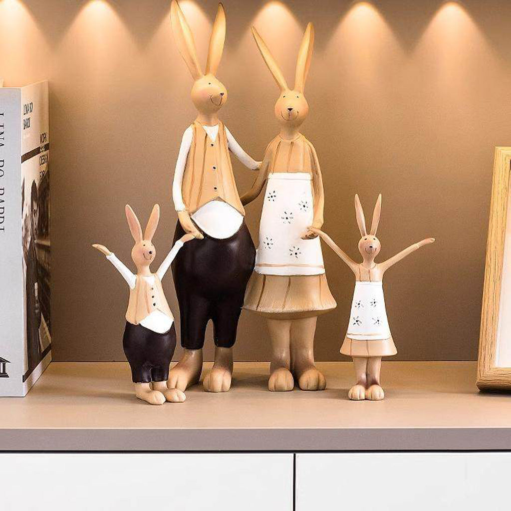 Bunny Family Figurine Set – Handcrafted Rabbits Symbolizing Love, Warmth & Togetherness | Zen Ara Grove