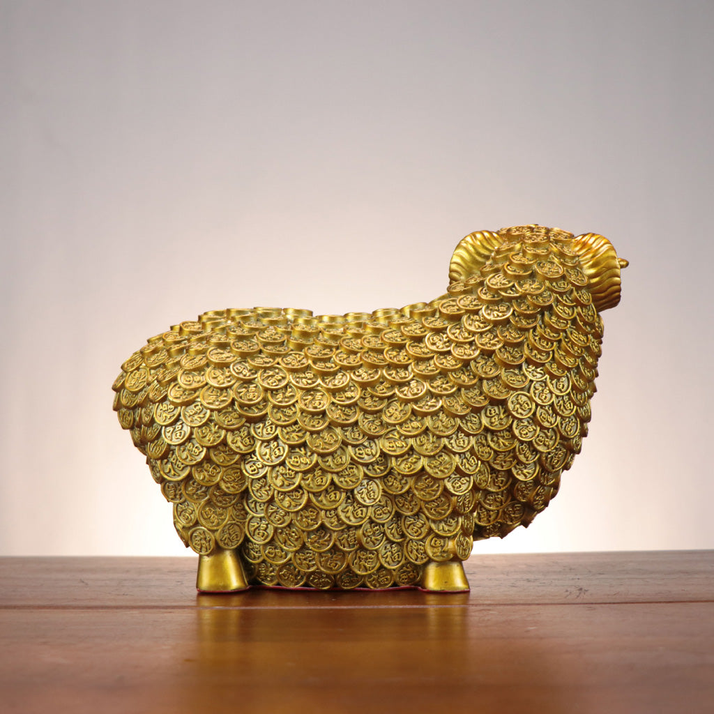 Brass Lucky Sheep Figurine – Symbol of Peace, Prosperity, and Blessings | Zen Ara Grove