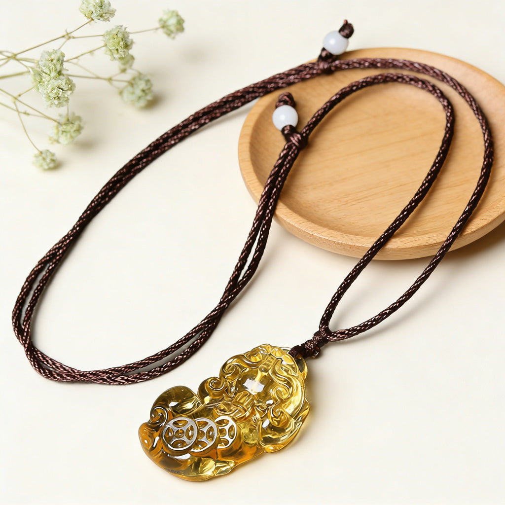 Limited Time Offer · Purple Crystal Glass Pixiu Pendant – Symbol of Blessing and Good Fortune | Zen Ara Grove