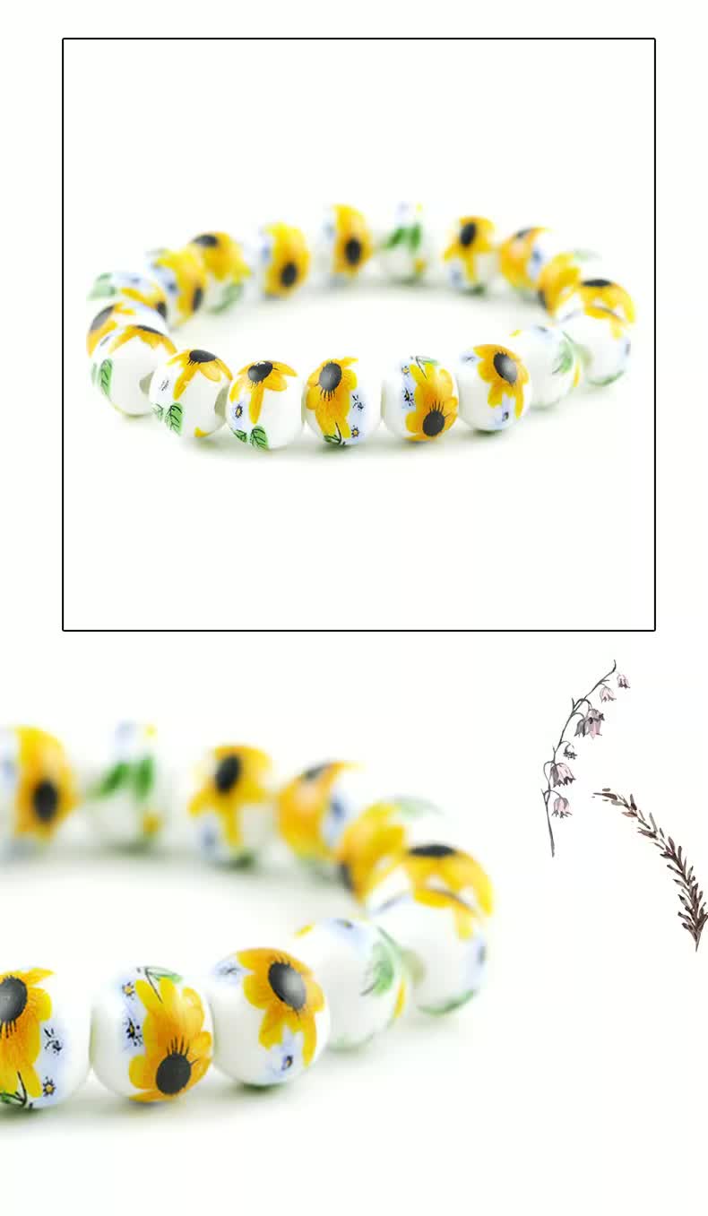 TODAY ONLY! Adjustable Ceramic Bracelet｜Soft Glow & Floral Patterns