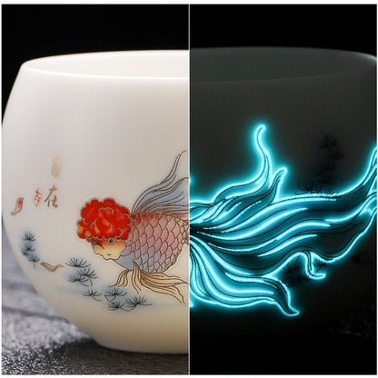 Luminous Ceramic Teacup – Jade-Like Touch & Light Beauty | Zen Ara Grove