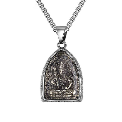 Titanium Steel Eight Buddhas Pendant｜Protection & Wisdom On-the-Go