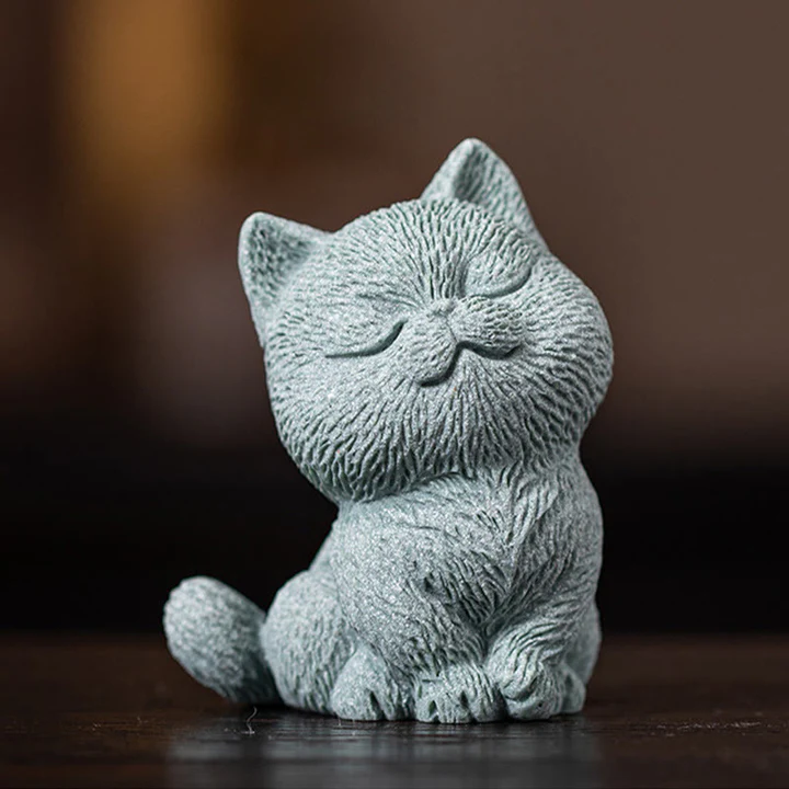 TODAY ONLY! Small Cat Home Tea Pet Figurine Desk Decoration | Zen Ara Grove