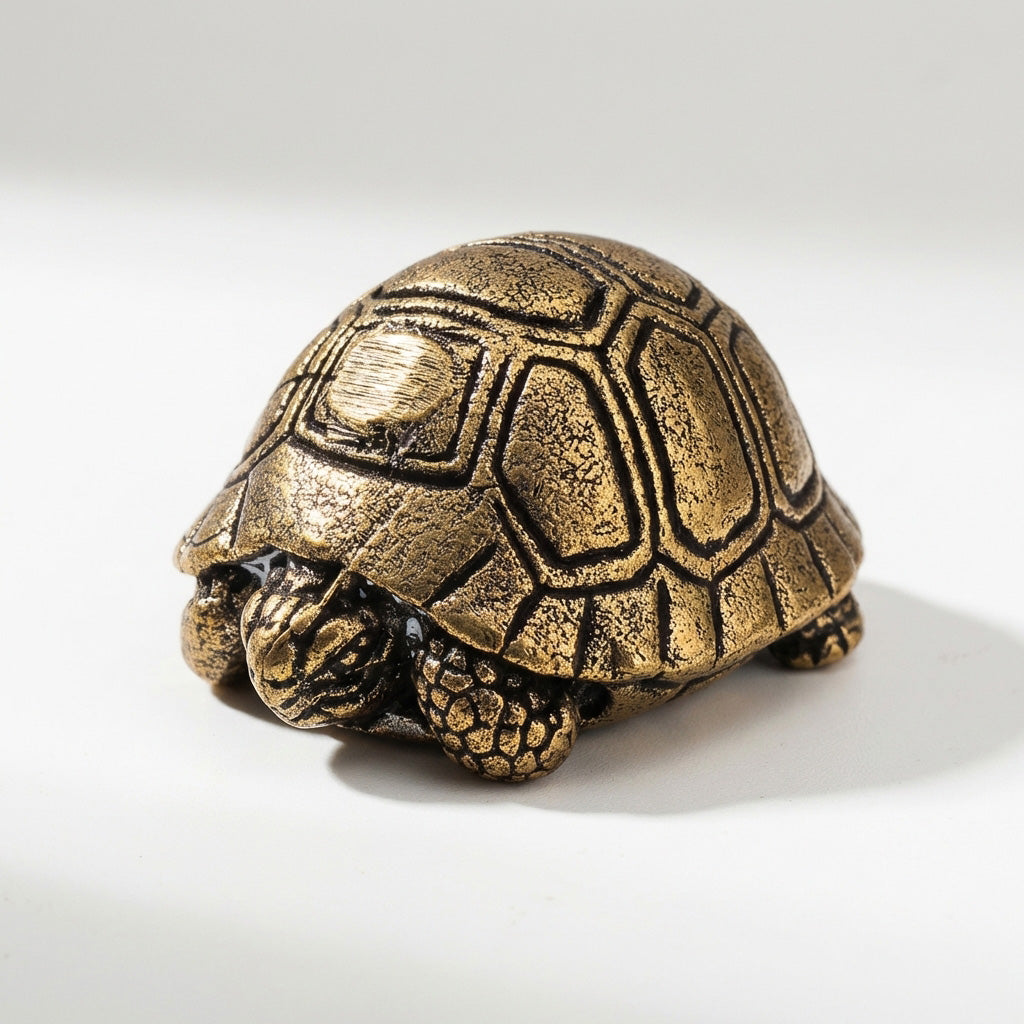 Handcrafted Brass Turtle Figurine Set – Symbols of Longevity, Protection & Good Fortune | Zen Ara Grove