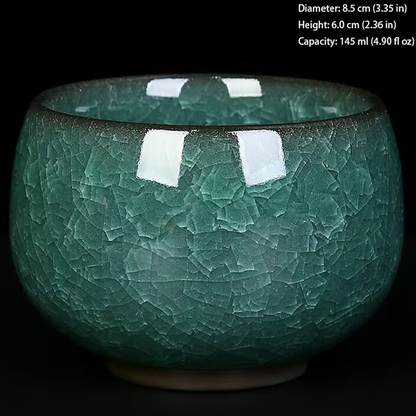 Handcrafted Ceramic Teacup with Unique Ice Crack Pattern | Zen Ara Grove