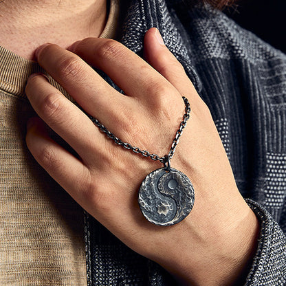 99 Pure Silver Taiji Pendant Necklace – Symbol of Balance & Inner Harmony | Zen Ara Grove