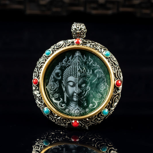 High-Ice Jade Rotating Guardian Pendant | Zen Ara Grove