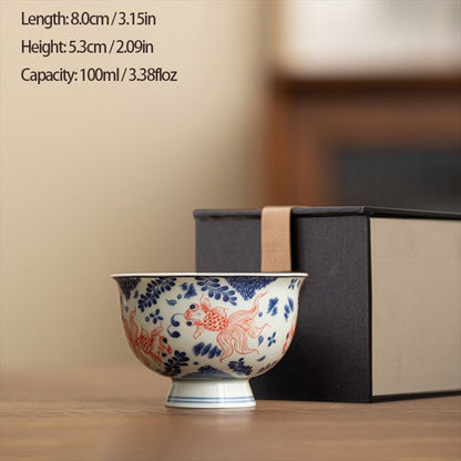 Antique-Style Celadon Blue-and-White Single Cup – Handcrafted Ceramic Tea Ware | Zen Ara Grove