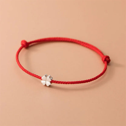 Adjustable Four-Leaf Clover Cord Bracelet — Good Luck & Hope