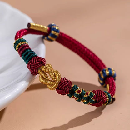DIY Handwoven Red Cord Bracelet with Gold-Tone Fortune Bead – Make Your Own Lucky Charm | Zen Ara Grove