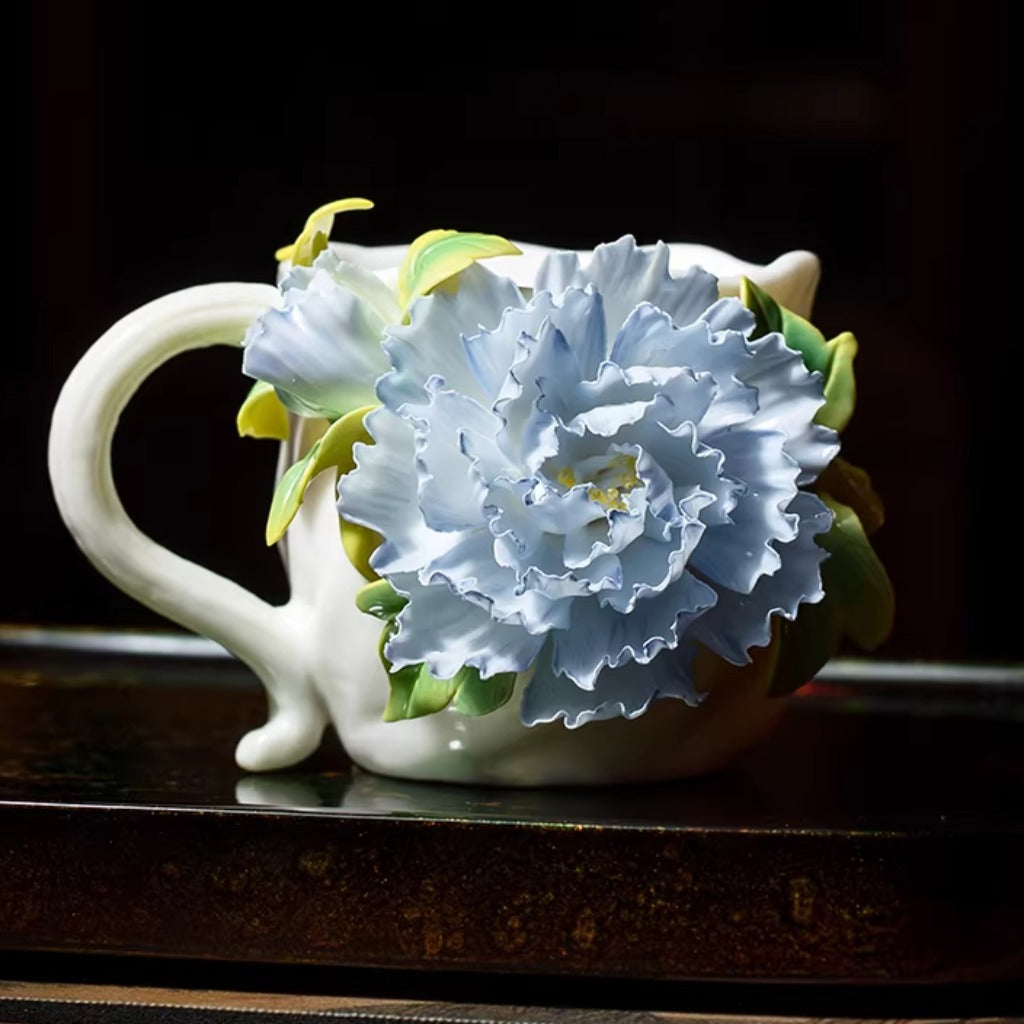 Limited Time Offer · Handcrafted Heritage Ceramic Flower Cup – Blossoms Alive on Porcelain | Zen Ara Grove