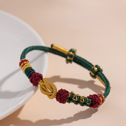 DIY Handwoven Red Cord Bracelet with Gold-Tone Fortune Bead – Make Your Own Lucky Charm | Zen Ara Grove