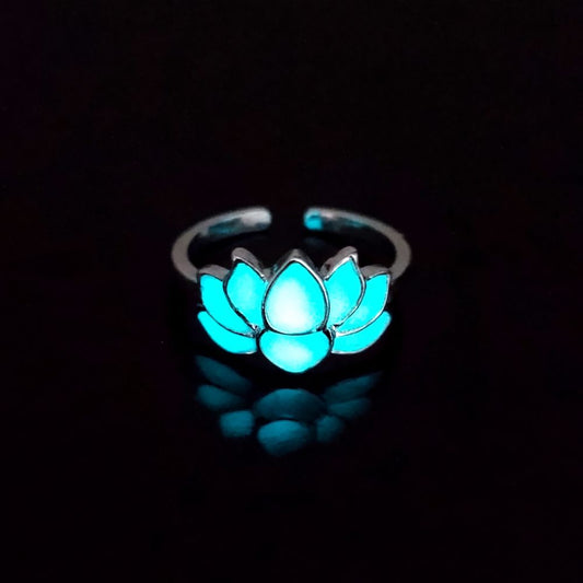 Glow-in-the-Dark Lotus Ring – Zen Halloween Serenity | Zen Ara Grove