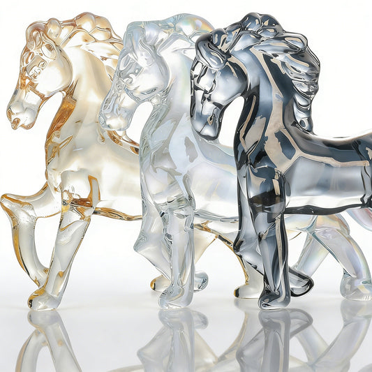 Handcrafted Crystal Glass Horse Ornament – Capturing Movement, Spirit, and Balance | Zen Ara Grove