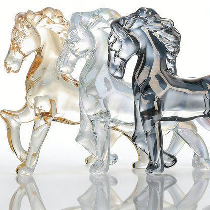 Handcrafted Crystal Glass Horse Ornament – Capturing Movement, Spirit, and Balance | Zen Ara Grove