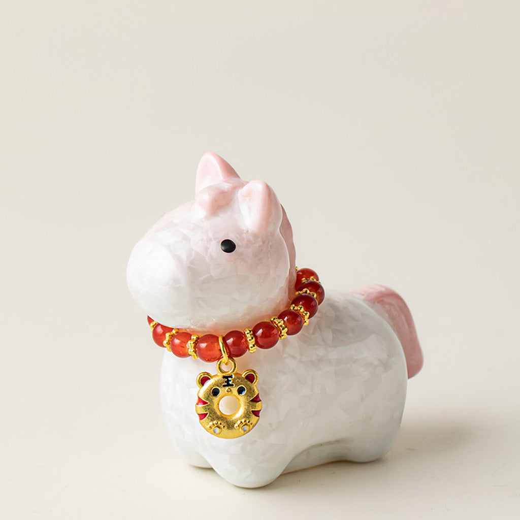 Ceramic Horse Figurine with Gradient Purple Crystalline Glaze – Artistic Shine and Serenity | Zen Ara Grove