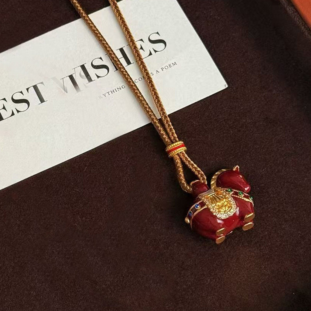 Enamel Horse Pendant Necklace – A Symbol of Strength and Good Fortune | Zen Ara Grove