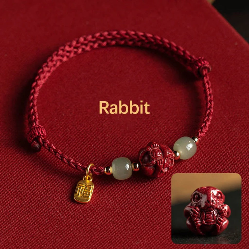 LIMITED TIME OFFER-Handmade Adjustable Red Cord Bracelet – 12 Chinese Zodiac for Good Fortune | Zen Ara Grove