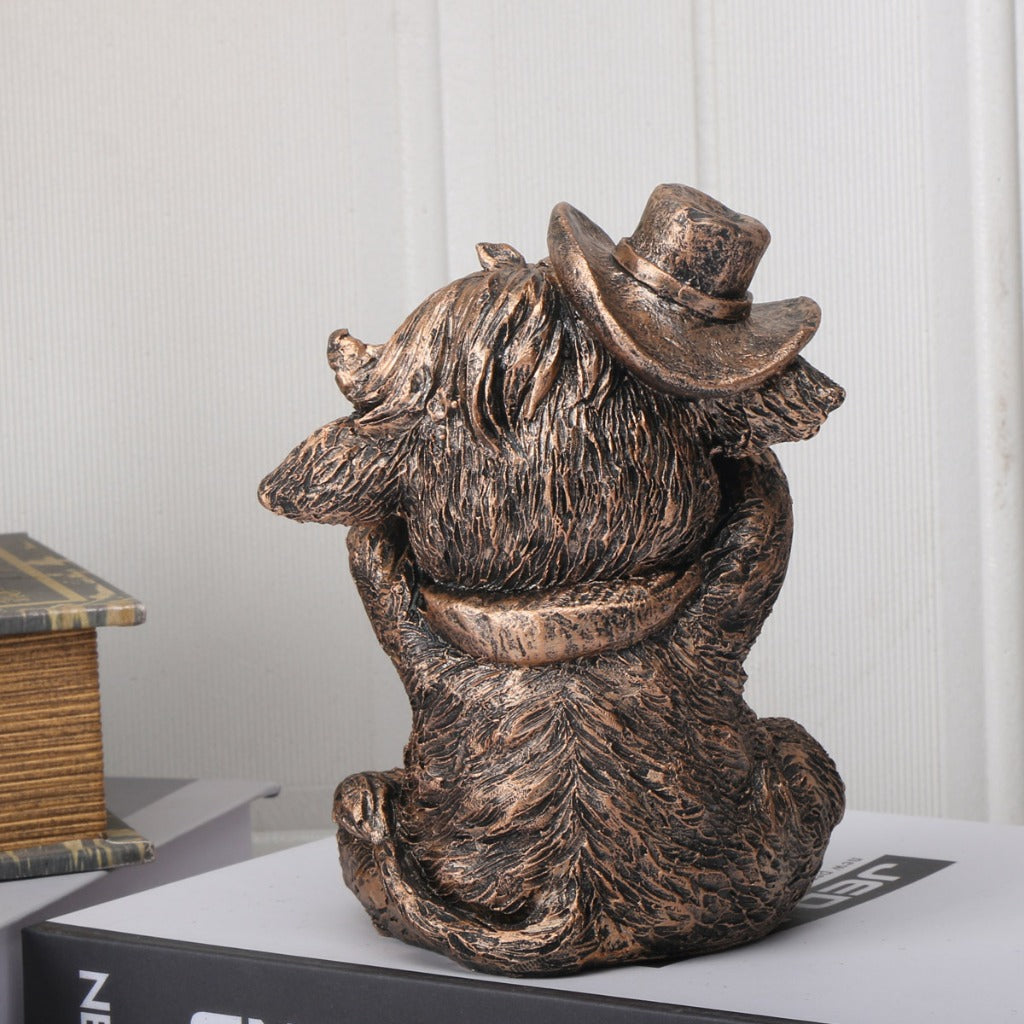 Western-Style Resin Highland Cows – "See No Evil, Hear No Evil, Speak No Evil"Home Decor | Zen Ara Grove