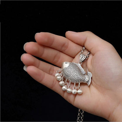 Lucky Koi Silver Tassel Pendant – Flow of Fortune | Zen Ara Grove