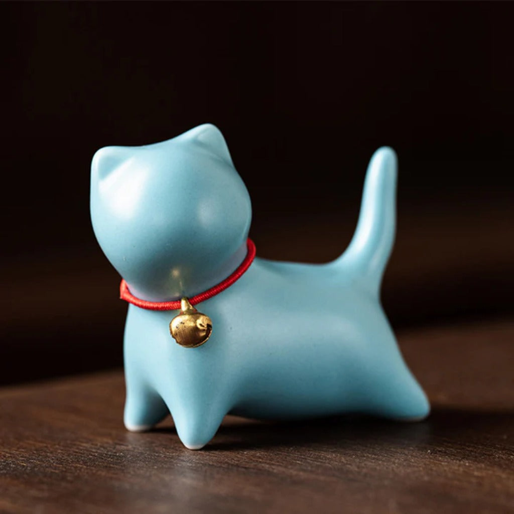 Mini Small Cute Cat Tea Pet Ceramic Home Desk Figurine Decoration | Zen Ara Grove