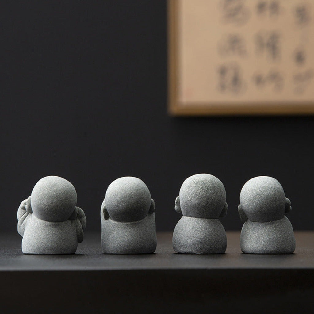 Limited-Time Offer — The Four Little Zen Monks 4-Piece Set | Save 60% | Zen Ara Grove