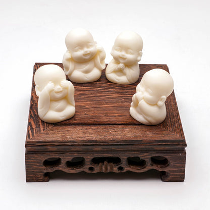 Limited Time Offer · Hand-Carved Tagua Nut "The Four Little Zen Monks" Figurines | Zen Ara Grove