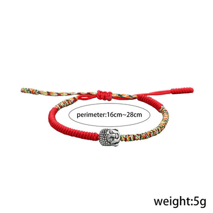 Original Buddha Head Pull-Cord Bracelet – Handwoven Spiritual Charm | Zen Ara Grove