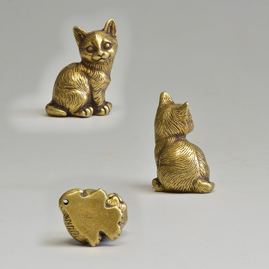 Little Brass Cat Charms – Playful Energy in Pocket-Sized Art | Zen Ara Grove