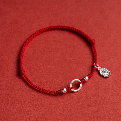 Adjustable Red Cord Bracelet or Anklet with Symbolic Charms — Good Wishes
