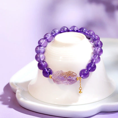 Handcrafted Natural Amethyst Pixiu Bracelet – Love & Prosperity | Zen Ara Grove