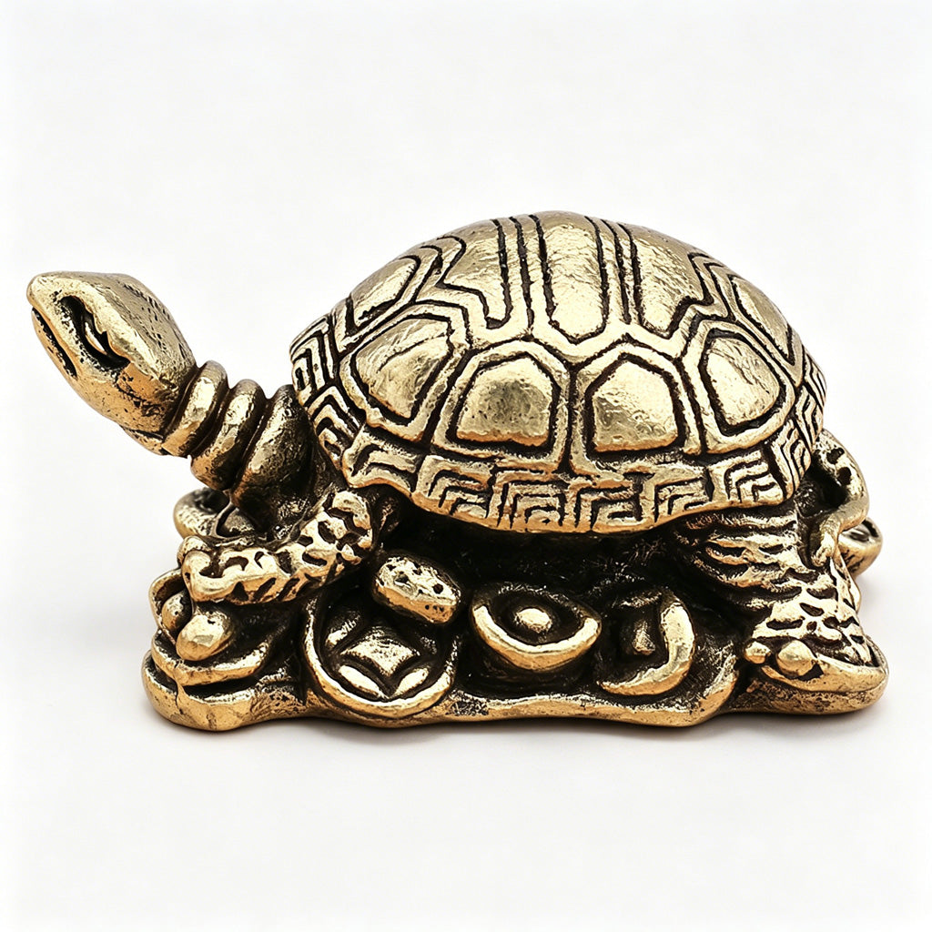 Handcrafted Brass Turtle Figurine Set – Symbols of Longevity, Protection & Good Fortune | Zen Ara Grove