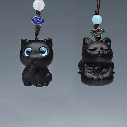 TODAY ONLY! Green Sandalwood Mini Cute Animal Rabbit Cat Deer Whale Prosperity Phone Hanging Decorations| Zen Ara Grove