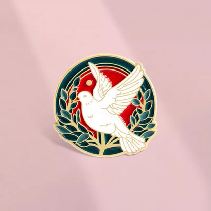 LIMITED TIME OFFER · Olive Branch Encircled Dove Brooch – Timeless Emblem of Peace and Compassion | Zen Ara Grove