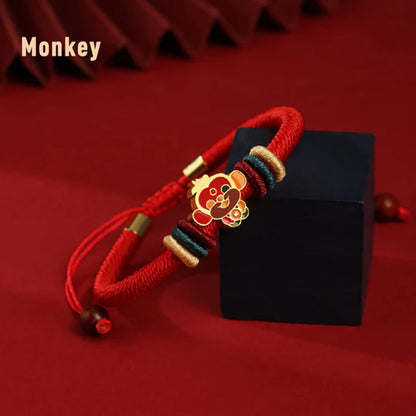 S925 Sterling Silver Chinese Zodiac Red String Bracelet – Handwoven Adjustable Lucky Charm | Zen Ara Grove