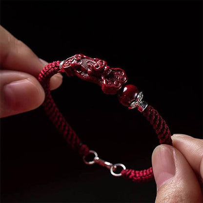 Handmade Pixiu Cinnabar Bracelet for Wealth Good Luck and Protection | Zen Ara Grove