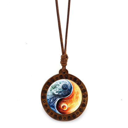 Limited Time Offer · Yin-Yang Galaxy Wood Necklace – Balance & Harmony | Zen Ara Grove