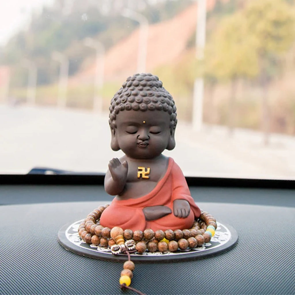 Purple Clay & Ceramic Meditating Buddha Statue – Elegant and Lifelike | Zen Ara Grove