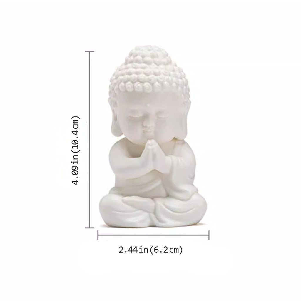 Handcrafted High-Fired White Ceramic Tathagata Figurine – Elegant Zen Serenity | Zen Ara Grove