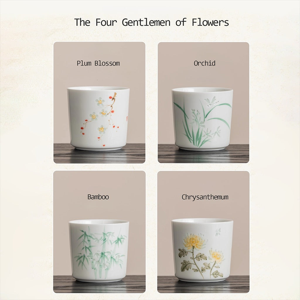 Hand-Painted Yingqing Translucent Porcelain Cup – Under-Glaze Artistry | Zen Ara Grove