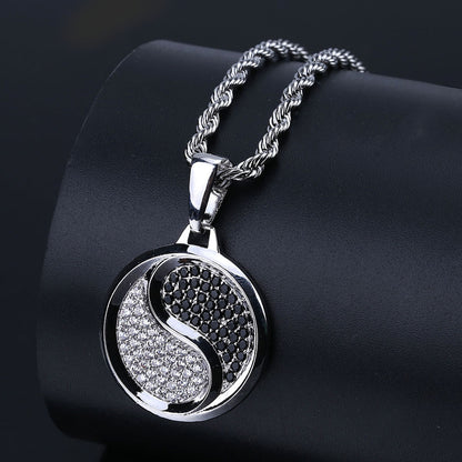 Tai Chi Yin-Yang Diamond Pendant Necklace – Balance & Protection | Zen Ara Grove