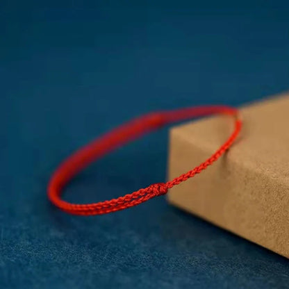 Fully Square Knot Woven Rope with Bead Accents Adjustable Fit – Four-Fold Harmony and Prosperity | Zen Ara Grove